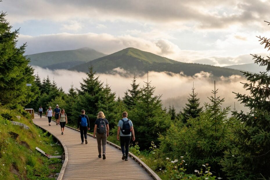 Krynica spacer w chmurach