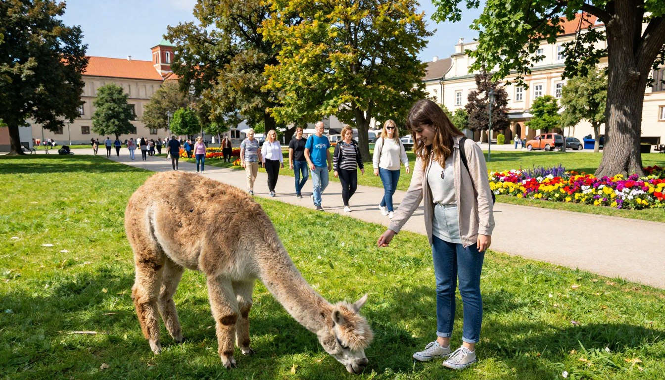 Spacer z alpakami Kraków