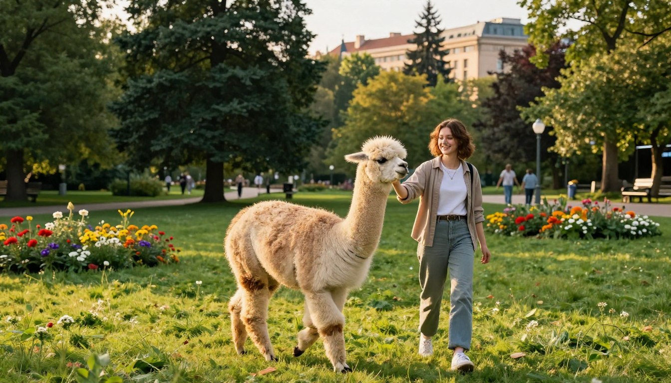 Spacer z alpakami Warszawa